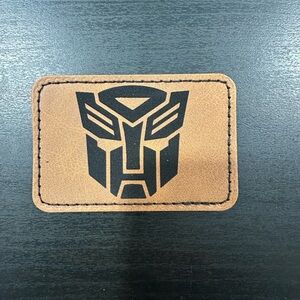 Brown Leatherette Patch with Bumblebee design